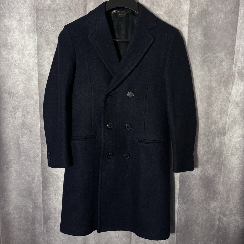 Giovanni Bellini Wool Women's Size 10 Overcoat Made in USA Navy‎ Blue